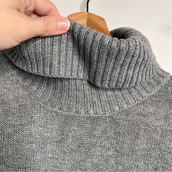 Lulu's Womens Size Small Coffee Date Grey Turtleneck Midi Sweater Dress Knit - Picture 6 of 13